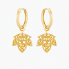 Boucles d'oreilles feuille d'érable en diamant brun