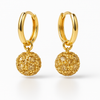 Boucles d'oreilles boules en zircon doré à la mode pour femmes