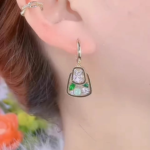 Geometric Rhombus Crystal Earrings For Women
