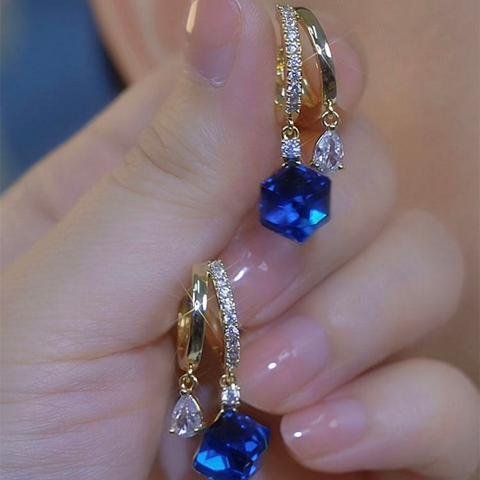 Boucles d'oreilles en cristal bleu - Shayning™✨