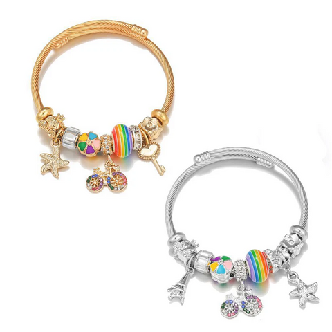 Pendentif vélo coloré pour bracelet d'enfance