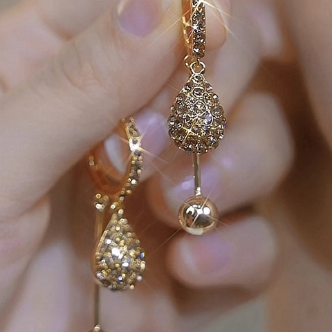 Boucles d'oreilles pendante Ophélia Dorée - Shayning™✨