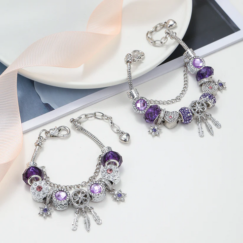 Bracelet attrape-rêves violet, bijoux de Noël, cadeau