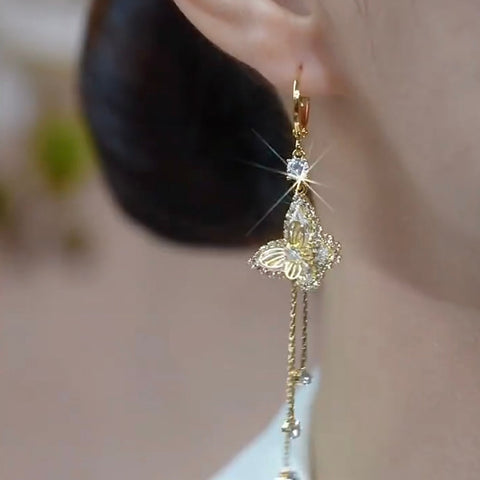 Boucles d'oreilles papillon micro-incrustées