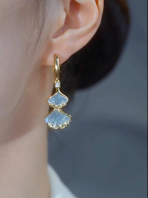 Elegant And Fashionable Ginkgo Leaf Earrings For Women