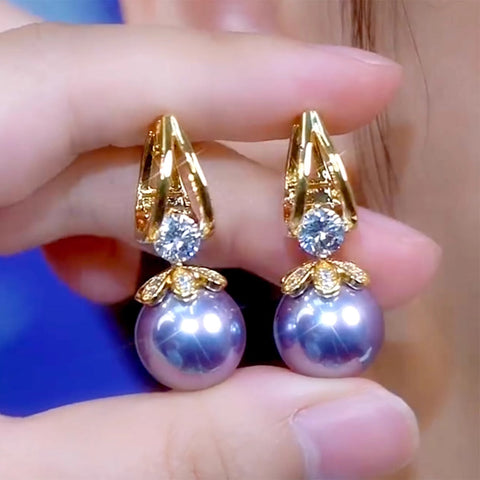 Boucles d'oreilles en perles violettes françaises pour femmes, accessoires