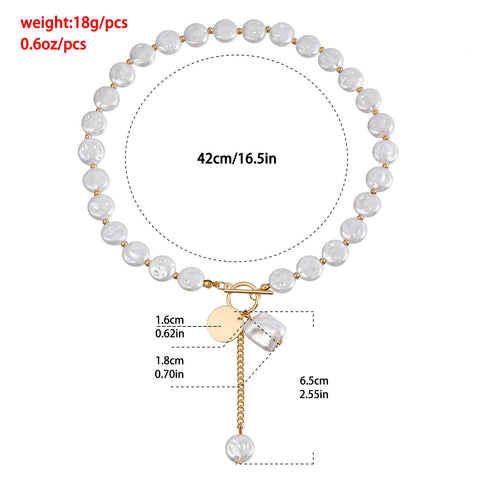 Simple Single Layer Pearl Necklace Tassel Sweater Chain