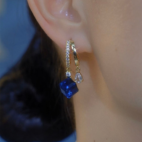 Boucles d'oreilles en cristal bleu - Shayning™✨