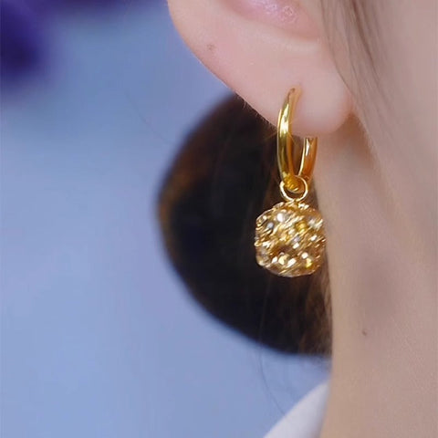 Boucles d'oreilles boules en zircon doré à la mode pour femmes