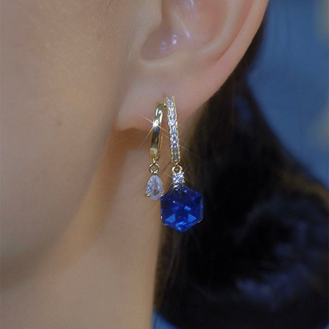 Boucles d'oreilles en cristal bleu - Shayning™✨