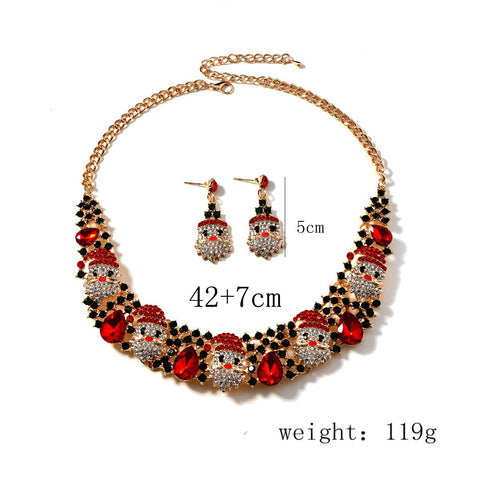 Ensemble de bijoux de Noël à la mode avec collier et boucles d'oreilles en père noël