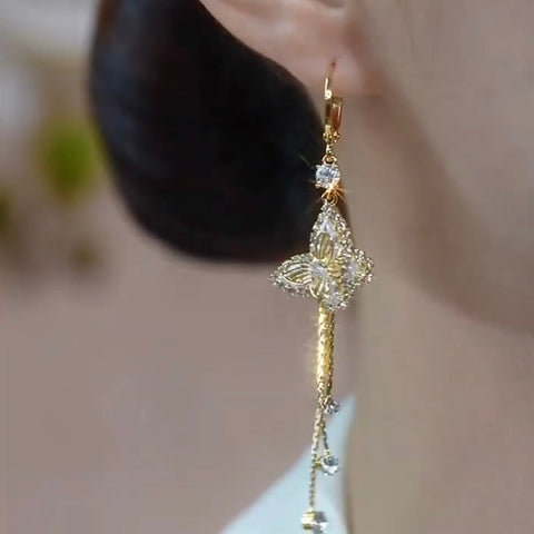Boucles d'oreilles papillon micro-incrustées
