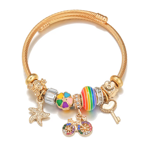 Pendentif vélo coloré pour bracelet d'enfance