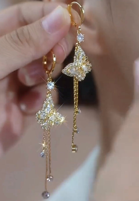 Boucles d'oreilles papillon micro-incrustées