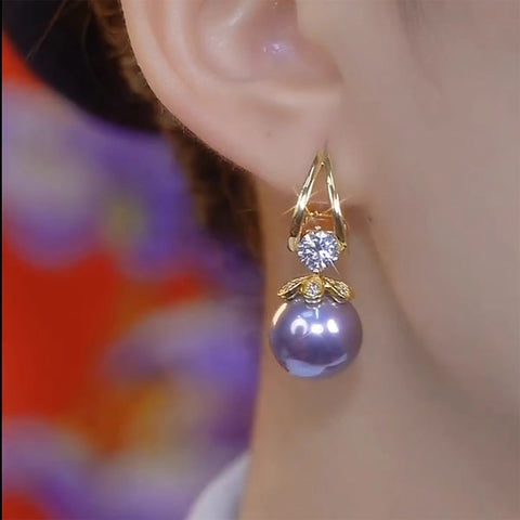 Boucles d'oreilles en perles violettes françaises pour femmes, accessoires