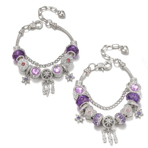 Bracelet attrape-rêves violet, bijoux de Noël, cadeau