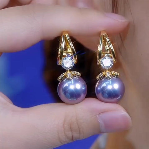 Boucles d'oreilles en perles violettes françaises pour femmes, accessoires