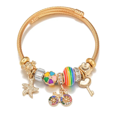 Pendentif vélo coloré pour bracelet d'enfance