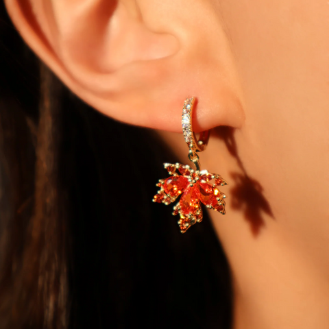 Boucles d'oreilles Feuille Écarlate - Shayning™ 🟣✨