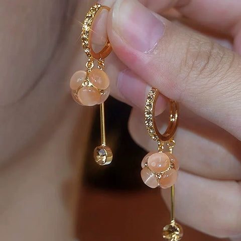 Nouvelles boucles d'oreilles longues à pampilles en diamant pour femmes