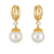 Boucles d'oreilles dorée en perle argenté