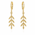Boucles d'oreilles à pampilles en forme de feuille marron et diamant super brillant