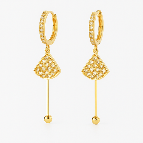 Boucle d'oreille demi lune doré - Shayning™ 🟣✨