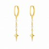 Boucles d'oreilles pendantes en forme d'étoile plaquées or