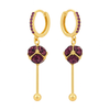 Boucles d'oreilles en cristal boule de diamant violet