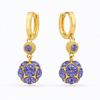 Boucles d'oreilles tendance en boule de diamant violet