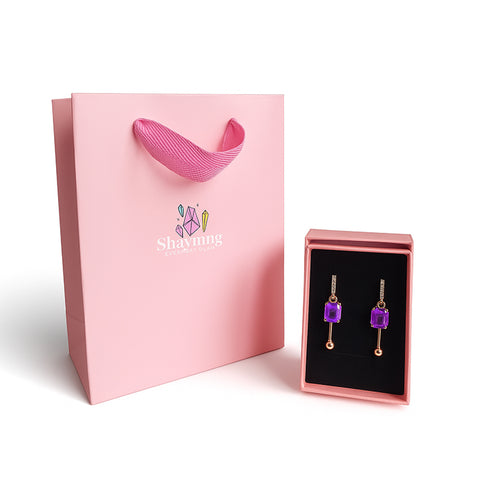 Boucles d'oreilles pendante Purple Divana - Shayning™ 🟣✨