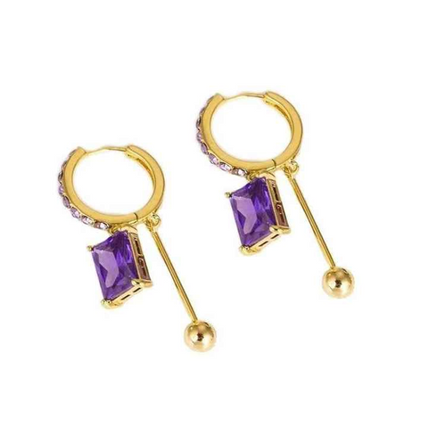 Boucles d'oreilles pendante Purple Divana - Shayning™ 🟣✨