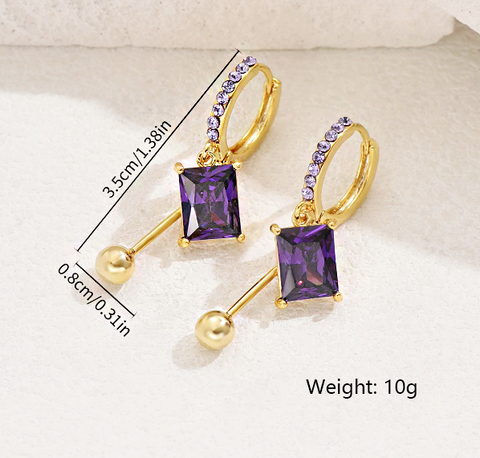 Boucles d'oreilles pendante Purple Divana - Shayning™ 🟣✨