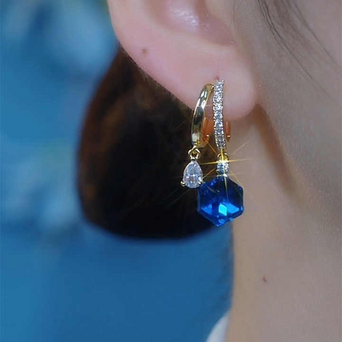 Boucles d'oreilles en cristal bleu - Shayning™✨