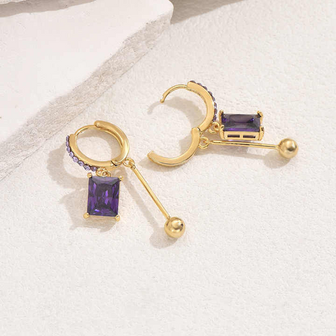 Boucles d'oreilles pendante Purple Divana - Shayning™ 🟣✨