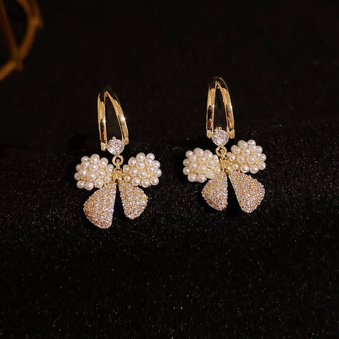 Fashionable And Fresh Bow Earrings S925 Silver Needle Earrings