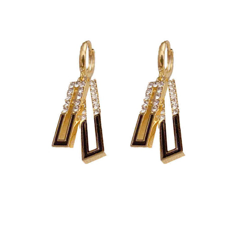 Simple And Fashionable Advanced Geometric Zircon Oil Drop Earrings