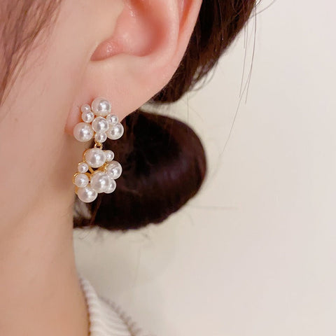 925 Silver Needle Retro Temperament Light Luxury Accessories Simple High-End Pearl Earrings