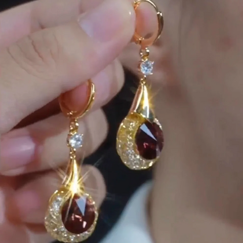 Boucle d'oreilles pendantes en diamant brun