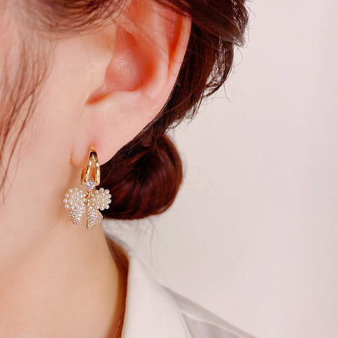 Fashionable And Fresh Bow Earrings S925 Silver Needle Earrings