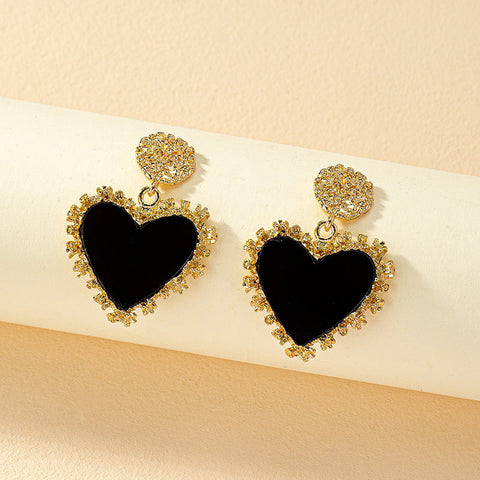 Fashionable And Light Luxury Temperament Simple Heart-Shaped Earrings Elegant Accessories