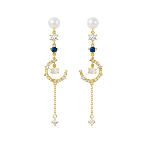 Boucles d'oreilles pendantes Moonlight plaquées or